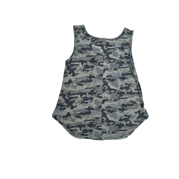 Camo Print Sleeveless Womens Tank Top By POL Button Detail Lightweight Casual - Picture 2 of 4